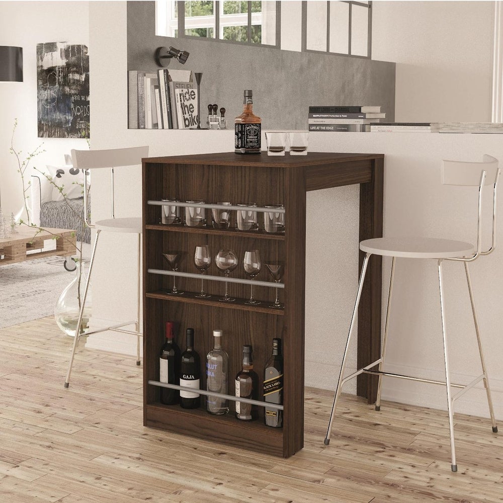 Pub table with online wine storage