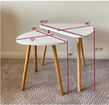 Triangle nesting store tables