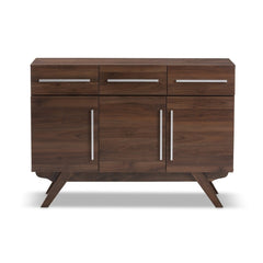 Varberg Mid-century Brown Sideboard Add Some Classic Storage to your Home Three Drawers and Three Cabinet Spaces with Doors